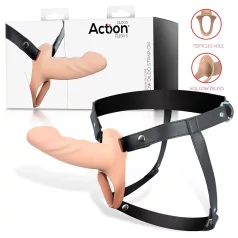   Action StrapOn S - dildo gol, cu curea, pentru strap-on (culoare naturală)