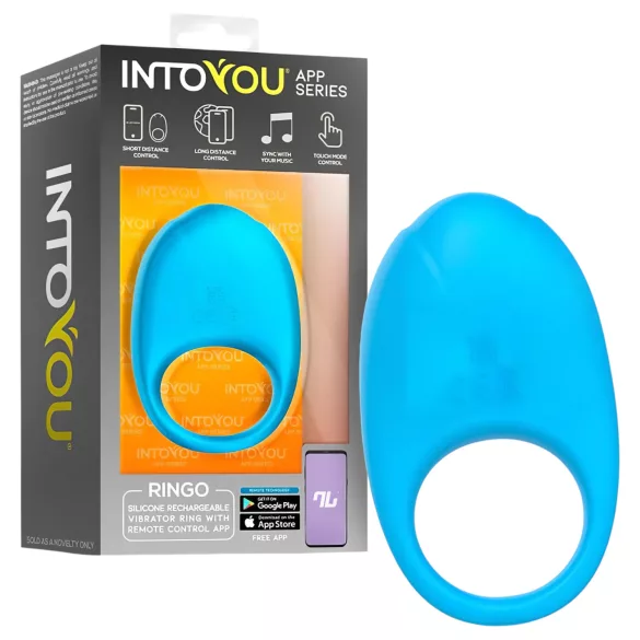 INTOYOU Ringo - inel penian inteligent cu vibrații, cu aplicație (albastru)