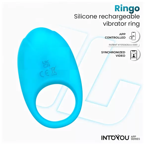 INTOYOU Ringo - inel penian inteligent cu vibrații, cu aplicație (albastru)