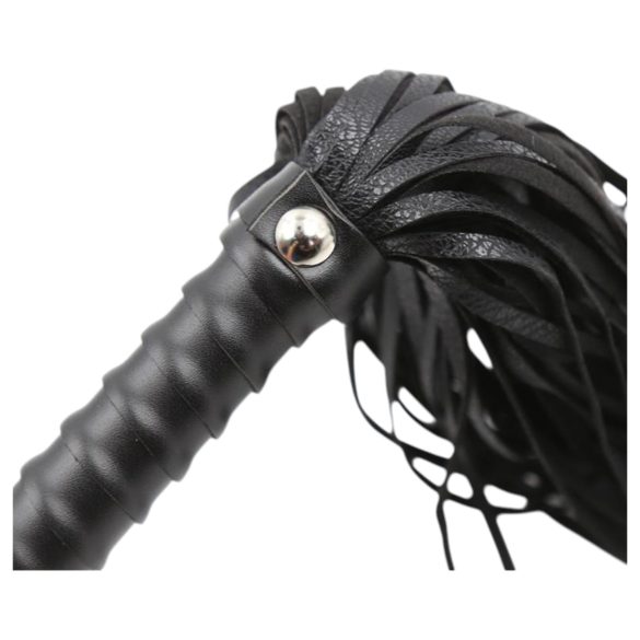 Latetobed - bici texturat pentru spanking - piele neagră 48cm