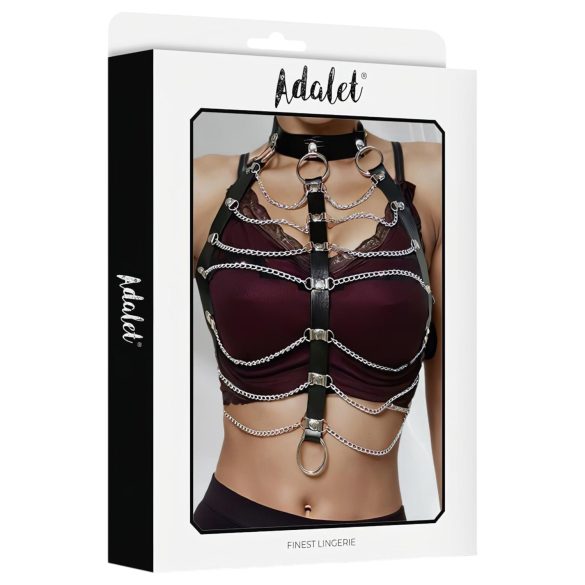 Adalet Hilda - ham din piele vegană cu lanț - negru