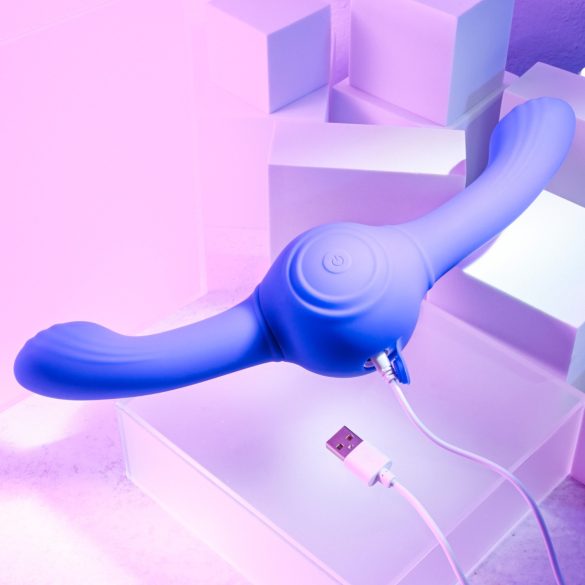 Evolved - vibrator dublu cu vibrații intense, reîncărcabil - mov