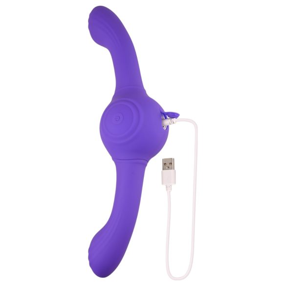Evolved - vibrator dublu cu vibrații intense, reîncărcabil - mov