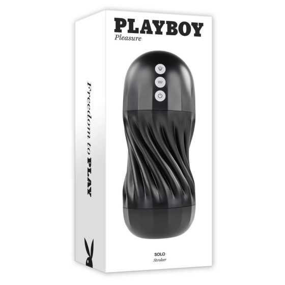 Playboy Solo Stroker - masturbator cu baterie și funcție de aspirare (negru)