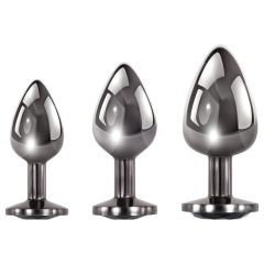   Set de dildo-uri anale din metal Evolved Black Gem (negru-argintiu)