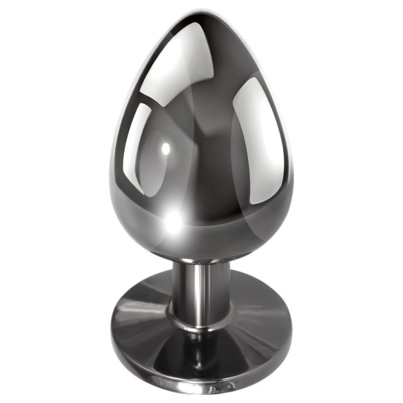 Evolved Black Gem - set dopuri anale metalice - piatră neagră - argintiu