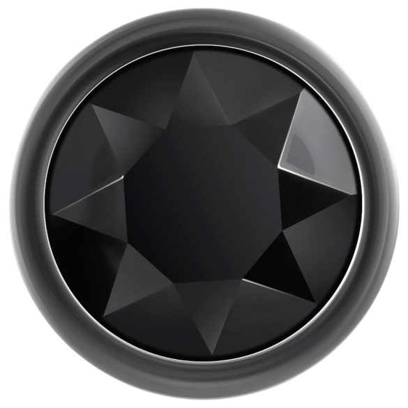 Evolved Black Gem - set dopuri anale metalice - piatră neagră - argintiu
