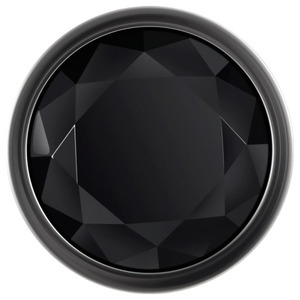 Evolved Black Gem - set dopuri anale metalice - piatră neagră - argintiu