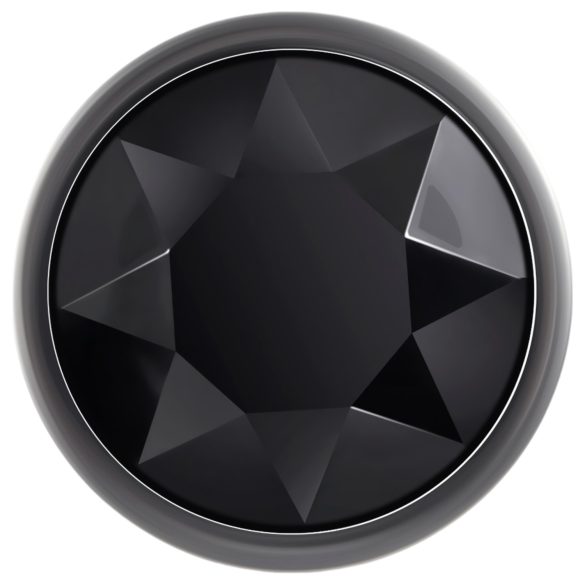 Evolved Black Gem - set dopuri anale metalice - piatră neagră - argintiu