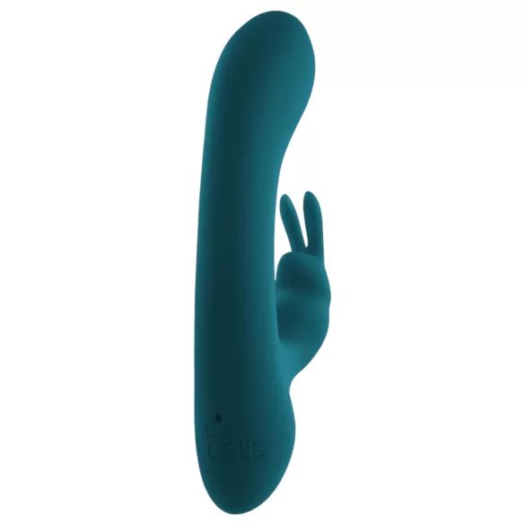 Playboy Rabbit - vibrator turcoaz, cu braț clitoridian, reîncărcabil, rezistent la apă.