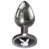 Playboy Tux - buton anal mic (argintiu)