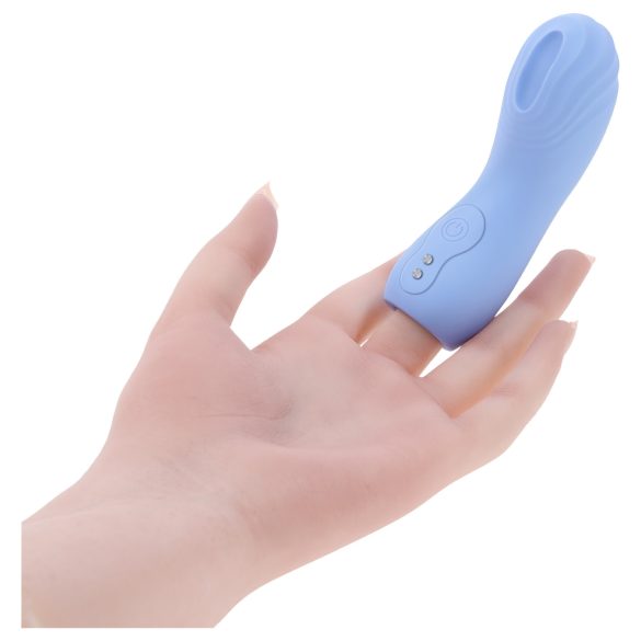 Evoluat - vibrator texturat pentru degete (albastru)