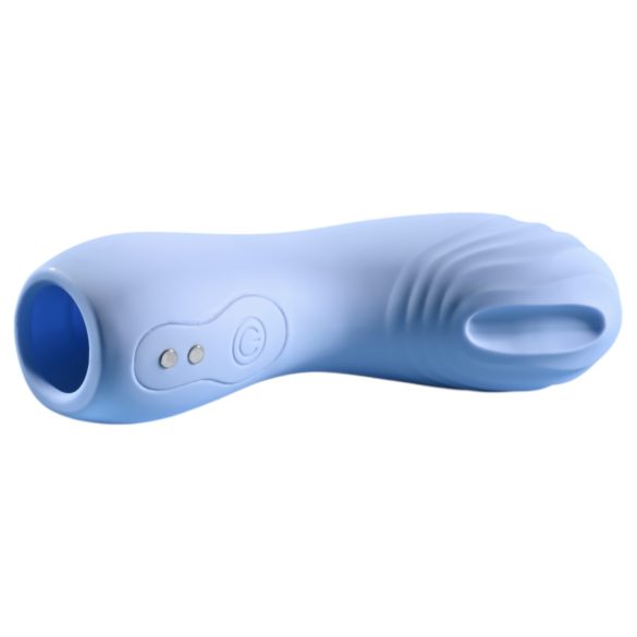 Evoluat - vibrator texturat pentru degete (albastru)