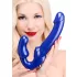Strap U Revolver II - vibrator strap-on cu prindere - albastru