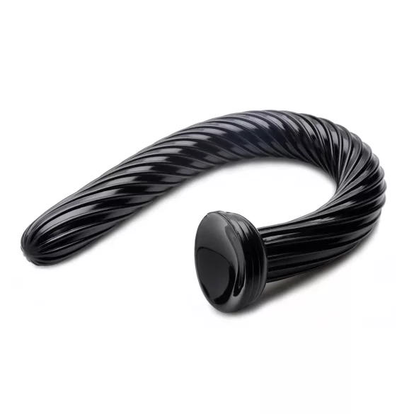 Hosed Spiral Anal Snake 19 - dildo anal cu ventuză - spirală - negru