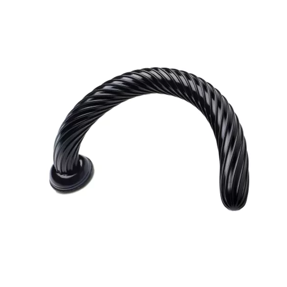 Hosed Spiral Anal Snake 19 - dildo anal cu ventuză - spirală - negru
