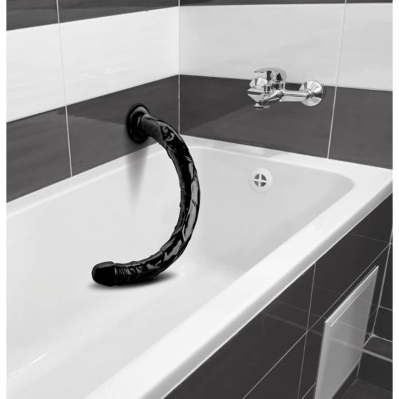 Hosed Realistic Anal Snake 19 - dildo anal cu ventuza (negru)