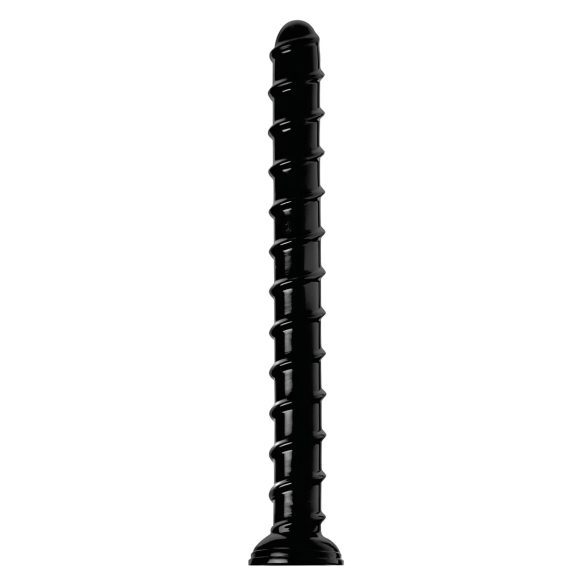 Hosed Swirl Tchick - Dildou anal cu formă ondulată - silicon negru 18 cm