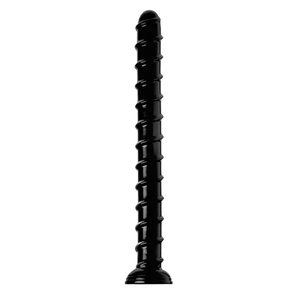 Hosed Swirl Tchick - Dildou anal cu formă ondulată - silicon negru 18 cm