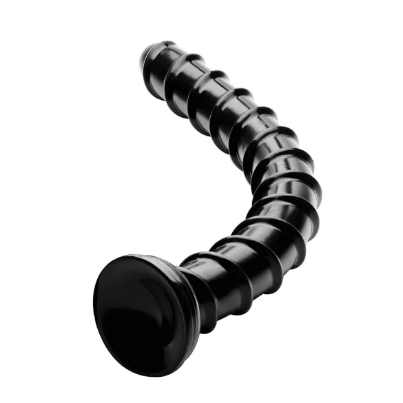 Hosed Swirl Tchick - Dildou anal cu formă ondulată - silicon negru 18 cm