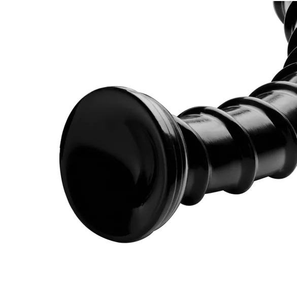 Hosed Swirl Tchick - Dildou anal cu formă ondulată - silicon negru 18 cm