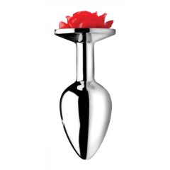 Booty Sparks - dildo anal cu trandafir (argintiu)