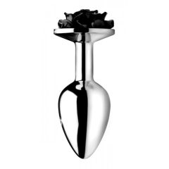   Booty Sparks Black Rose - Dildo anal de aluminiu de 79g (argintiu-negru)
