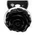 Booty Sparks Black Rose - dop anal din aluminiu (argintiu-negru)