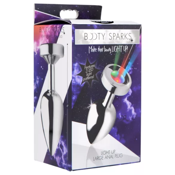 Booty Sparks - dop anal luminos - mare - argintiu