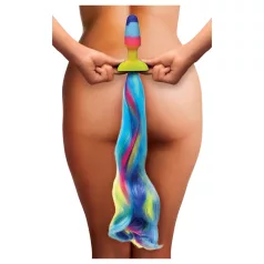 TAILZ - dop anal din silicon cu coadă de unicorn (curcubeu)