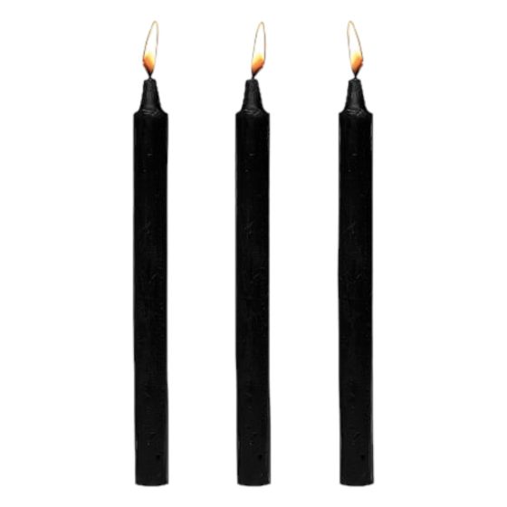 Dark Dippers Fetish - Set de lumânări parafinice pentru corp - negru (3 bucăți)