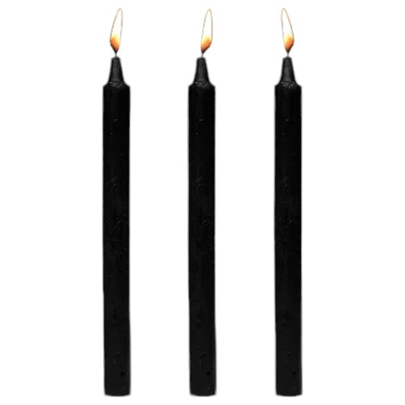 Set lumânări fetis Dark Dippers - parafină neagră (3 buc.)