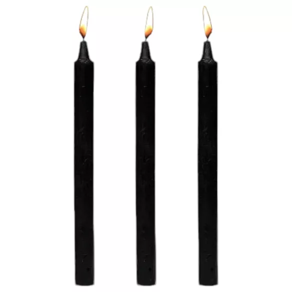 Dark Dippers Fetish - set lumânări din parafină pentru corp - negru (3 bucăți)