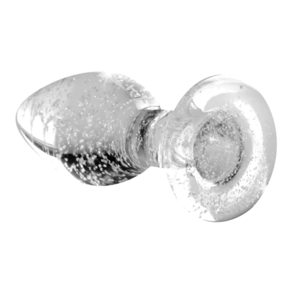 Booty Sparks Glow in the Dark S - dop anal din sticlă (transparent)