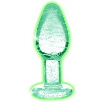   Booty Sparks Luminează în întuneric - dildo anal din sticlă (transparent) - mediu