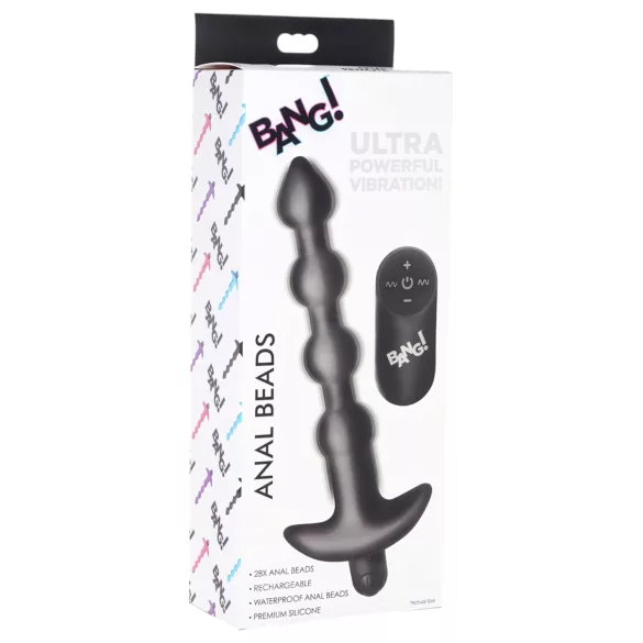 Bang! - vibrator anal reîncărcabil cu telecomandă (negru)