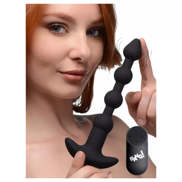 Bang! - vibrator anal reîncărcabil cu telecomandă (negru)