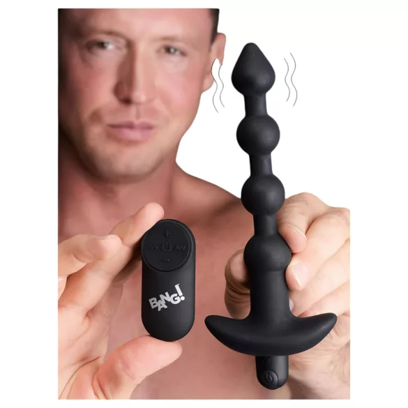Bang! - vibrator anal reîncărcabil cu telecomandă (negru)