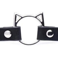   Master Series Kinky Kitty - guler cu cap de pisica si inel (negru)