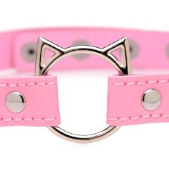 Master Series Kinky Kitty - colier cu cap de pisică (roz)