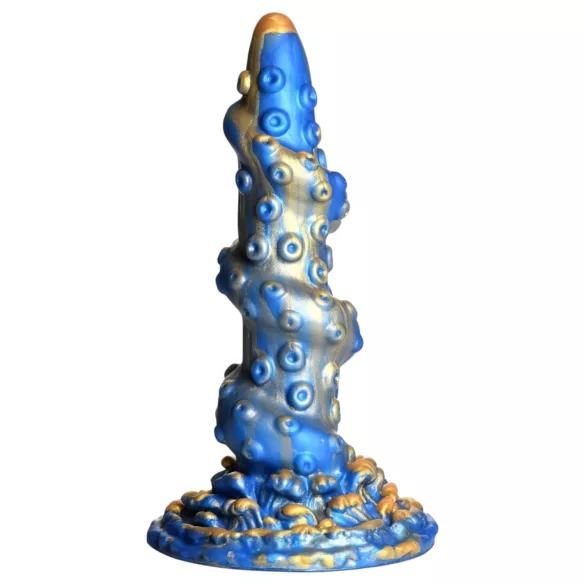 Creature Cocks Kraken - dildo tentacul cu spirală - 21cm - auriu-albastru