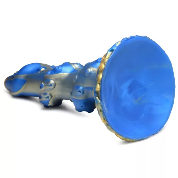 Creature Cocks Kraken - dildo tentacul cu spirală - 21cm - auriu-albastru