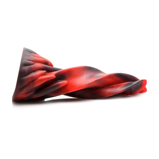 Sărutul Iadului de la Creature Cocks - dildo din silicon înfășurat - 19cm (roșu)