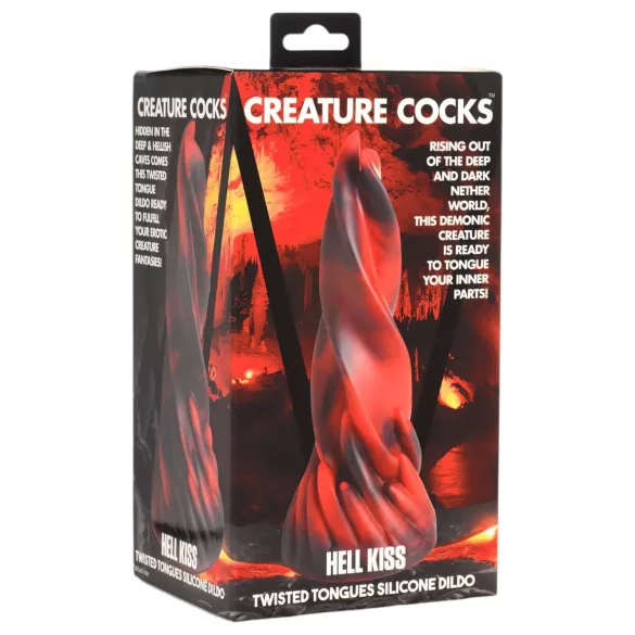 Creature Cocks Hell Kiss - dildo din silicon răsucit - 19 cm (roșu)