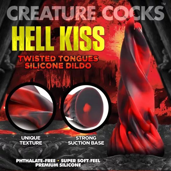 Creature Cocks Hell Kiss - dildo din silicon răsucit - 19 cm (roșu)