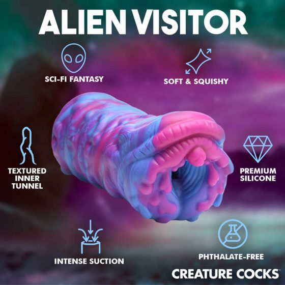 Cyclone Creature Cocks - vagin artificială extraterestră din silicon (violet-roz)