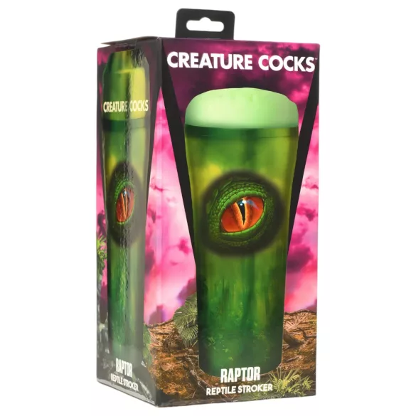 Creature Cocks Raptor - vulvă artificială de reptilă în husă (negru-verde)