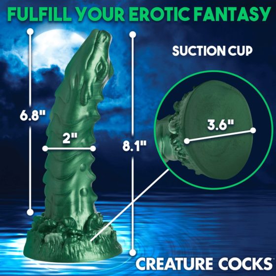 Creature Cocks Cockness Monster - dildo de silicon cu ventuză (verde)