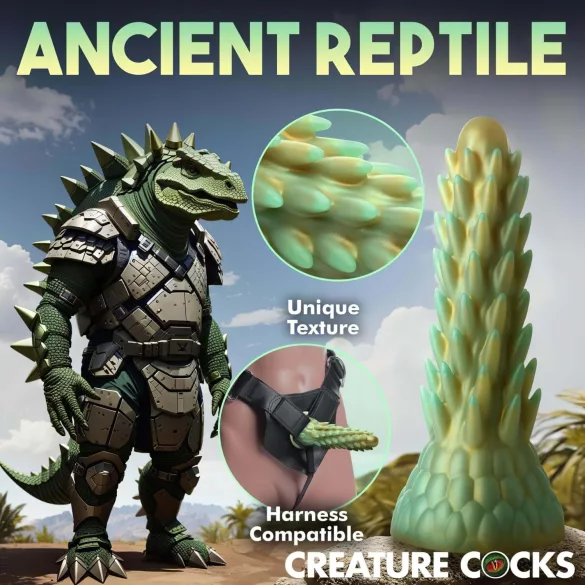 Creature Cocks - dildo stegosaurus - silicon - 20cm - verde
