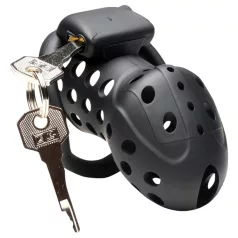   Master Series Lock Down - cușcă pentru penis ventilată (neagră)